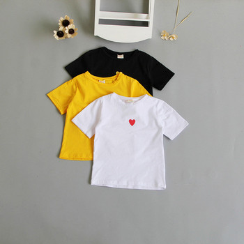 Παιδικό μπλουζάκι για κορίτσια με λευκό, κίτρινο και μαύρο χρώμα