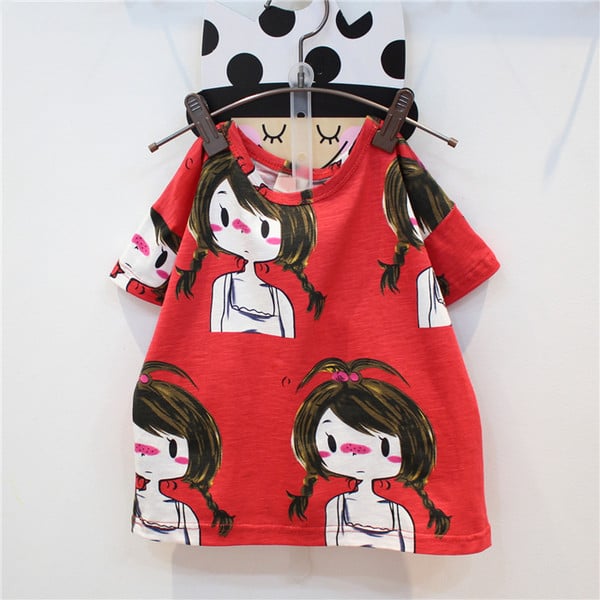 Детска тениска за момичета с апликация в червен цвят