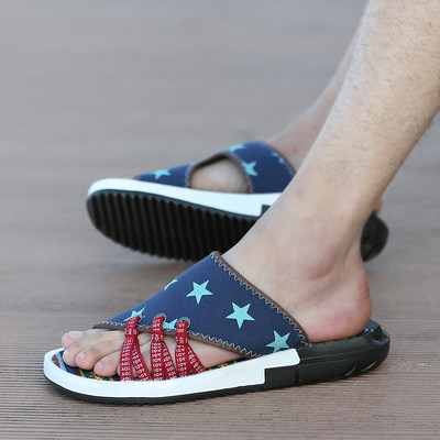 Κομψές ανδρικές παντόφλες  με εφαρμογές και επιγραφές - διάφορα χρώματα