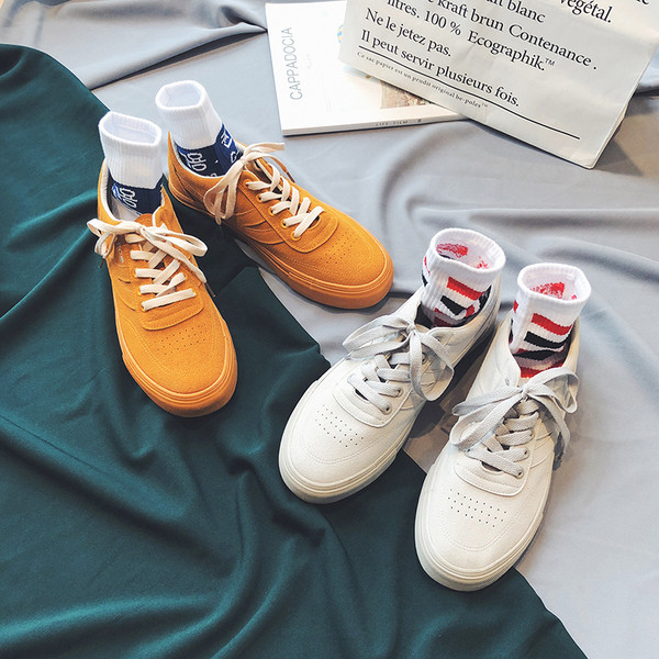 Adidași moderni pentru bărbați din piele ecologică inversată în două culori