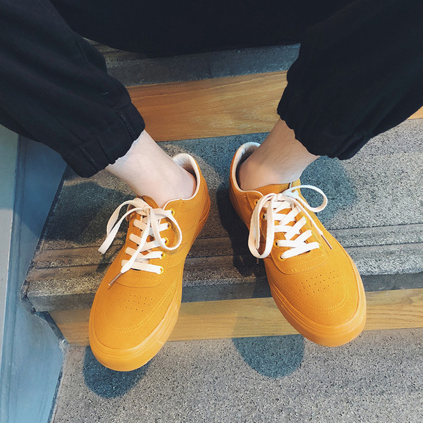 Adidași moderni pentru bărbați din piele ecologică inversată în două culori