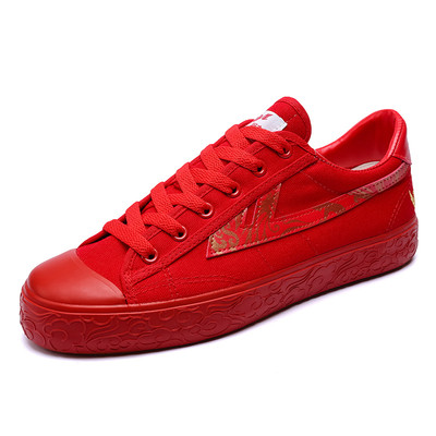 Ανδρικά πάνινα παπούτσια με κόκκινα μπορντούρα σε τρία χρώματα