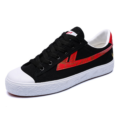 Ανδρικά πάνινα παπούτσια με κόκκινα μπορντούρα σε τρία χρώματα