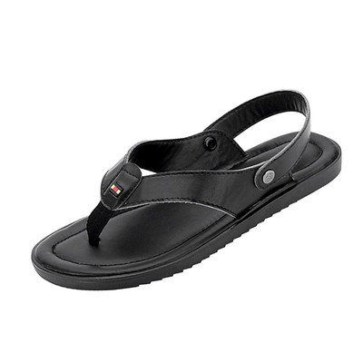 Ανδρικά δερμάτινα σανδάλια σε λευκό και μαύρο χρώμα