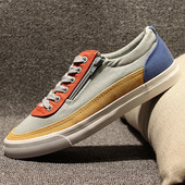 Alkalmi férfi tornacipő szövetből, cipzárutánzattal, három színben