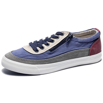 Alkalmi férfi tornacipő szövetből, cipzárutánzattal, három színben