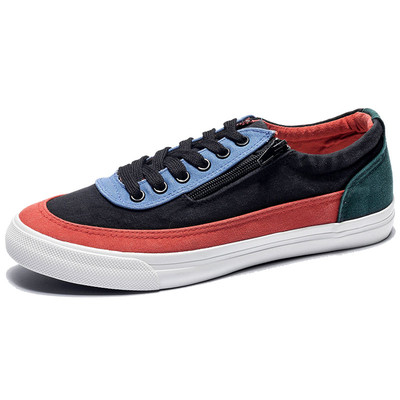 Alkalmi férfi tornacipő szövetből, cipzárutánzattal, három színben