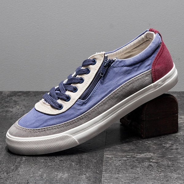 Alkalmi férfi tornacipő szövetből, cipzárutánzattal, három színben