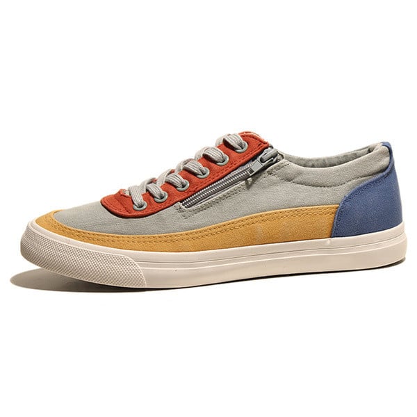 Alkalmi férfi tornacipő szövetből, cipzárutánzattal, három színben