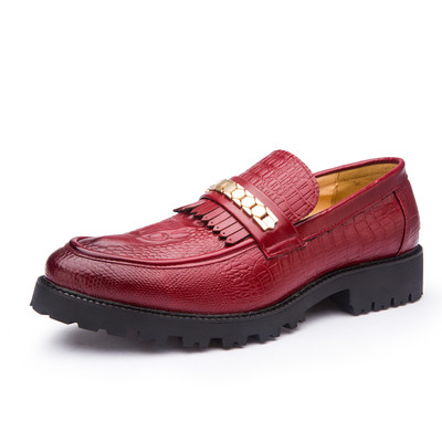 Ανδρικά παπούτσια με μεταλλικά στοιχεία και δερμάτινη κροκοδειλή απομίμηση σε τρία χρώματα