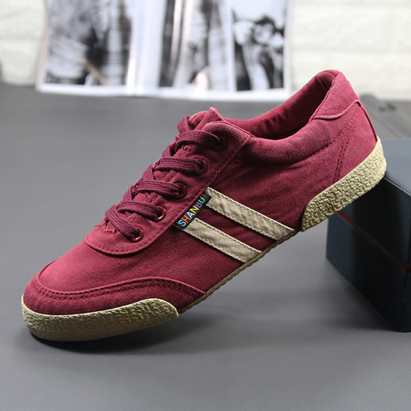 Adidași casual pentru bărbați, într-o singură culoare, cu margini în diferite culori