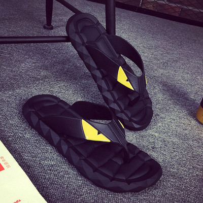 Casual men`s slippers in black