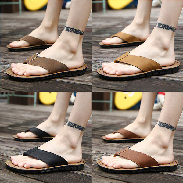 Papuci barbatesti cu talpa plana joasa in mai multe culori