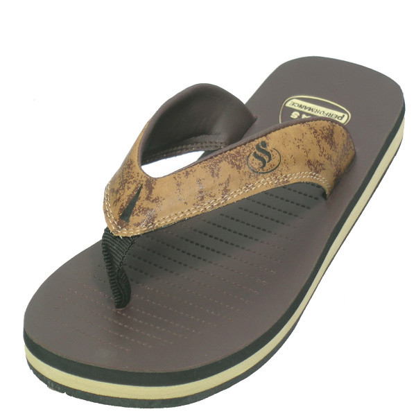 Papuci pentru bărbați cu talpă plată joasă prin vârf în două culori