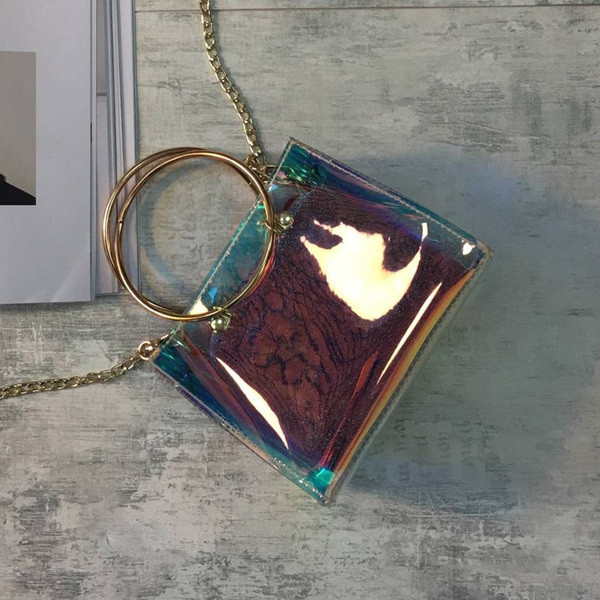 Stílusos női mini táska fém lánccal