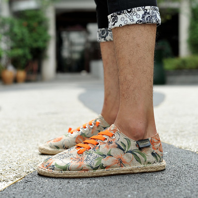 Ανδρικά καλοκαιρινά μοκασίνια φυτικά μοτίβα