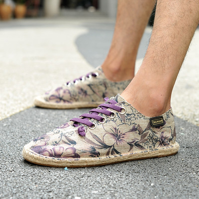 Ανδρικά καλοκαιρινά μοκασίνια φυτικά μοτίβα