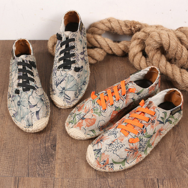 Ανδρικά καλοκαιρινά μοκασίνια φυτικά μοτίβα