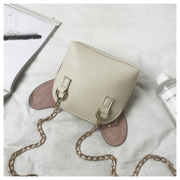 Mini geantă de mână elegantă cu lanț metalic