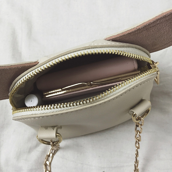 Mini geantă de mână elegantă cu lanț metalic