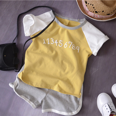 Set copii din bumbac pentru fete si baieti in doua parti in patru culori