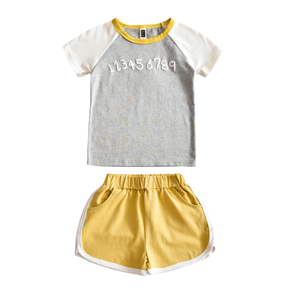 Set copii din bumbac pentru fete si baieti in doua parti in patru culori