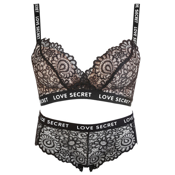 Set confortabil de dantelă pentru femei, care include sutien și bikini în trei culori