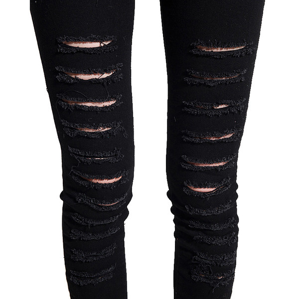 Blugi elastici de dama cu motive rupte in doua culori