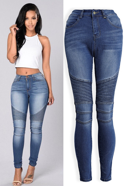 Blugi de dama stilati model Slim in culoare deschisa