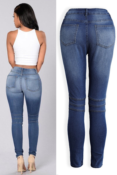 Blugi de dama stilati model Slim in culoare deschisa