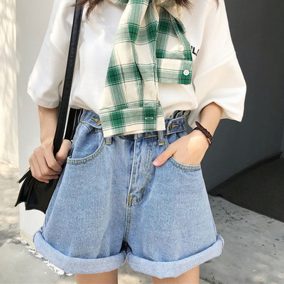 Γυναικεία παντελόνια με ψηλή μέση σε ανοιχτό χρώμα