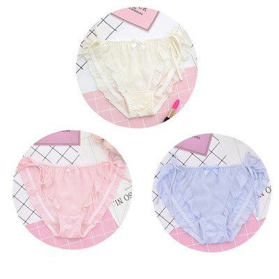 Σετ τριών ζευγαριών μπικίνι μεταξιού με δεσμούς σε διαφορετικά χρώματα