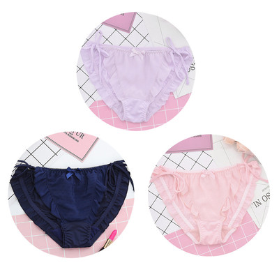 Σετ τριών ζευγαριών μπικίνι μεταξιού με δεσμούς σε διαφορετικά χρώματα