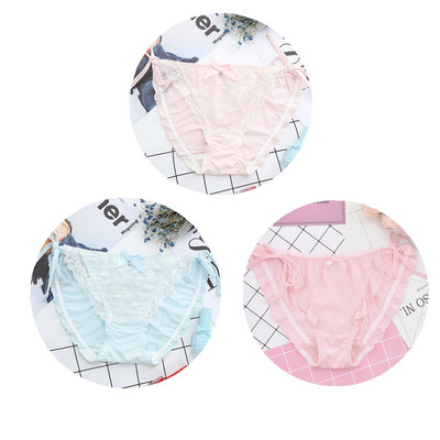 Σετ τριών ζευγαριών μπικίνι μεταξιού με δεσμούς σε διαφορετικά χρώματα