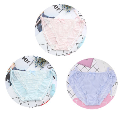 Σετ τριών ζευγαριών μπικίνι μεταξιού με δεσμούς σε διαφορετικά χρώματα