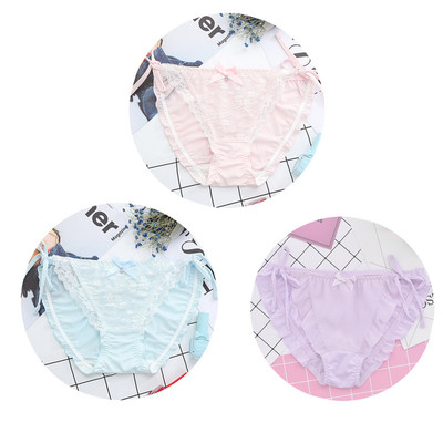 Σετ τριών ζευγαριών μπικίνι μεταξιού με δεσμούς σε διαφορετικά χρώματα