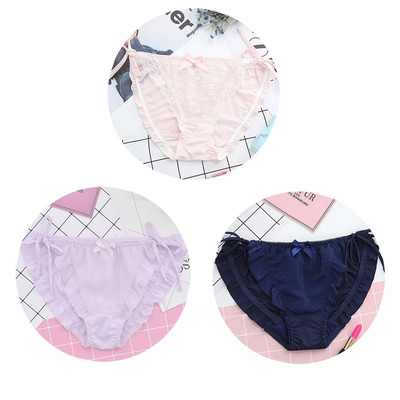 Σετ τριών ζευγαριών μπικίνι μεταξιού με δεσμούς σε διαφορετικά χρώματα