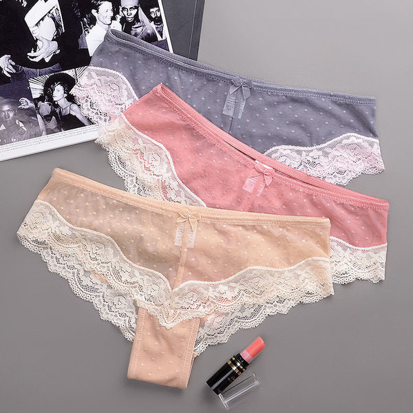 Bikini de dama din dantela "Brazilian" in trei culori