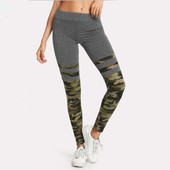 Jambiere sport dama in doua culori cu elemente de camuflaj