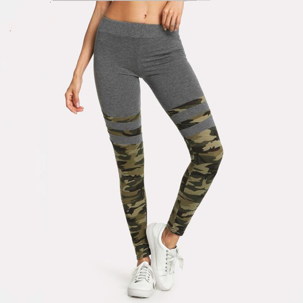 Jambiere sport dama in doua culori cu elemente de camuflaj