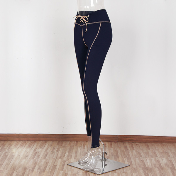 Jambiere dama cu talie inalta si cravate in doua culori