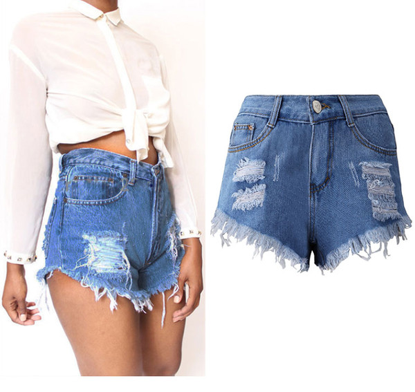 Blugi scurti de dama cu motive rupte