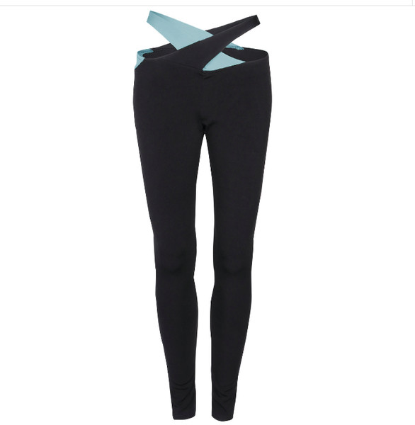 Jambiere sport de damă cu panglici colorate în jurul taliei în trei culori