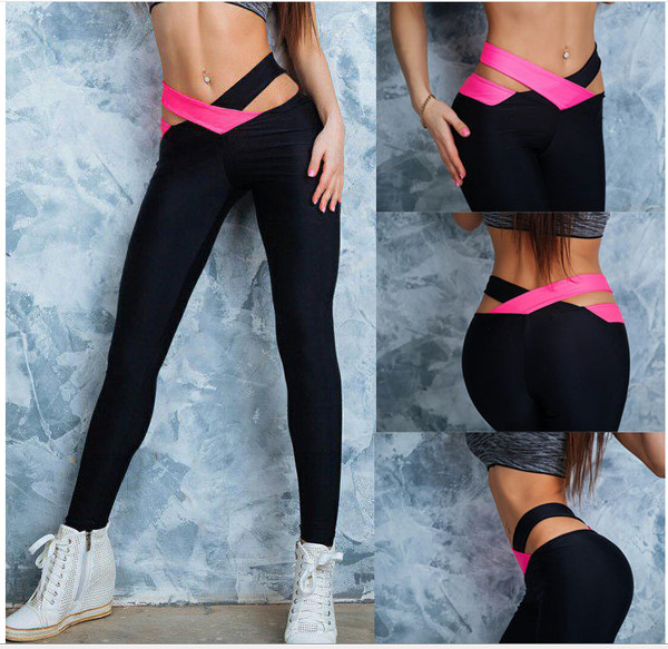 Jambiere sport de damă cu panglici colorate în jurul taliei în trei culori