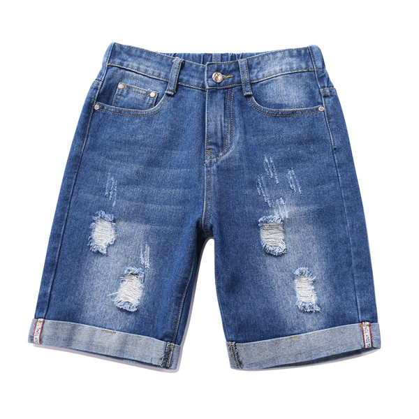 Pantaloni scurți casual dama rupti cu talie elastica in doua culori