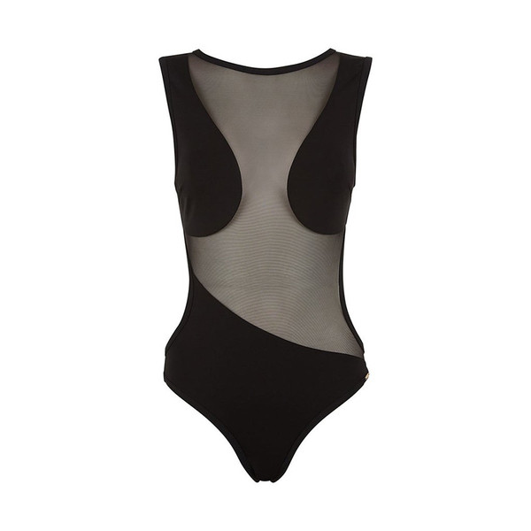 Μοντέρνο μαγιό μαύρο με διαφανή μέρη