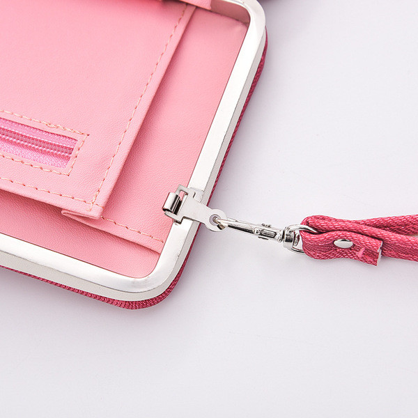 Portofel de dama in mai multe culori imitatie tesatura denim si buzunar decorativ