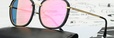 Κομψά γυναικεία γυαλιά ηλίου σε στρογγυλό σχήμα σε διάφορα χρώματα