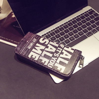 Ανδρικό πορτοφόλι σε τρία χρώματα με επιγραφή