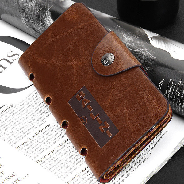 Дълъг мъжки портфейл от еко кожа с различни надписи